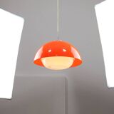 Space Age Italian Orange Acrylic Glass Pendant Lamp, 1970s