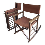 Pair of folding safari armchairs 1950