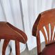 Mid-Century Thonet Style Bar Stools: Red Faux Leather Seat, Set of 2