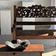 Black solid mango side table (monoxyle) with conical legs