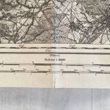 Map of the surroundings of Marche-en-Famenne Belgium vintage 1914