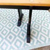 Paire de grands bancs en bois