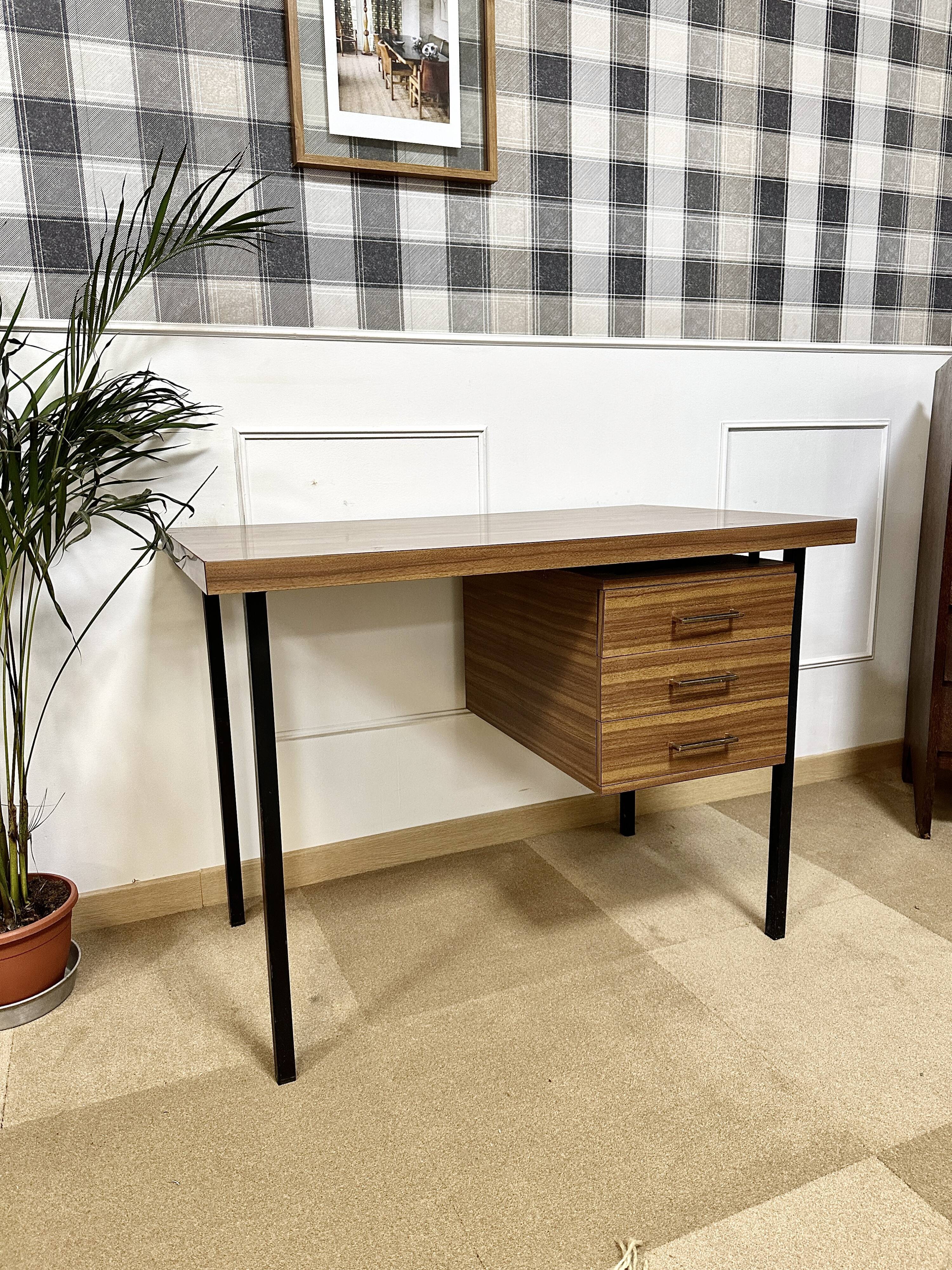 Vintage desk feet black metal