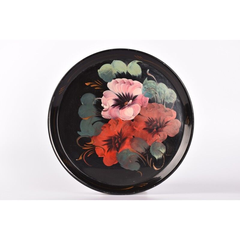 Vintage old handpainted tray