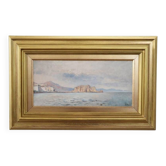View of the Gulf of Naples, oil painting on board, Italy early 20th century, signed