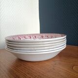 6 assiettes creuses terre de fer St Amand "Mûrier"