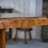 Octagonal Art Deco elm burl table, 1940s