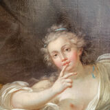 Woman lying on a bed