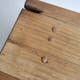 Brutalist wooden bench