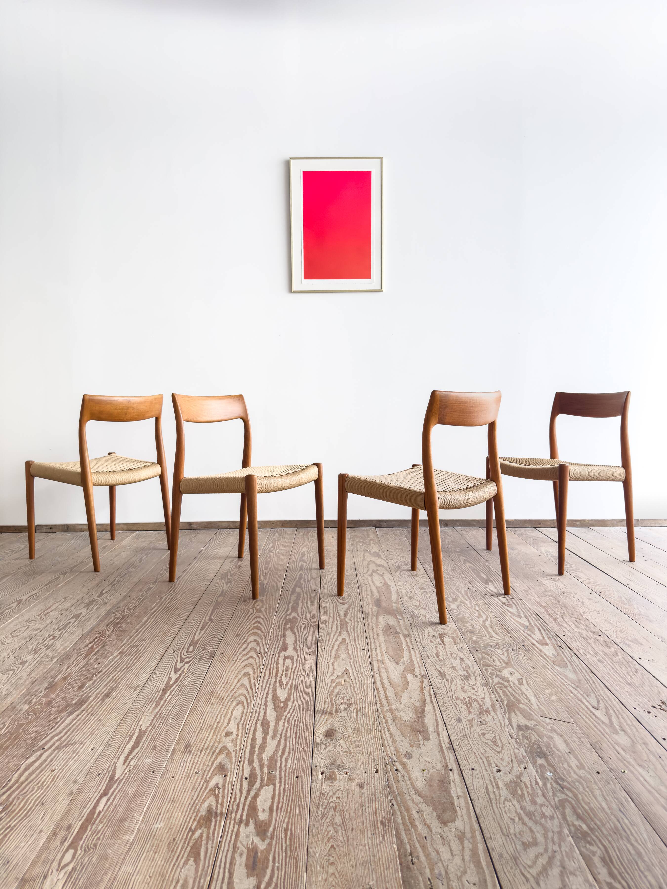 Chaises danoises en teck Mid-Century par Niels O. Møller # 77, set de 4