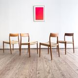 Chaises danoises en teck Mid-Century par Niels O. Møller # 77, set de 4