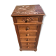 Table de nuit haute en bois  et marbre vers 1900