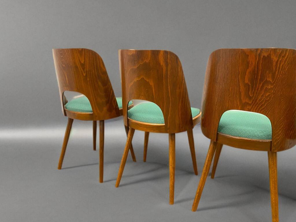 Set of 4 TON515 chairs by Oswald Haerdtl, Czech vintage 1960s
