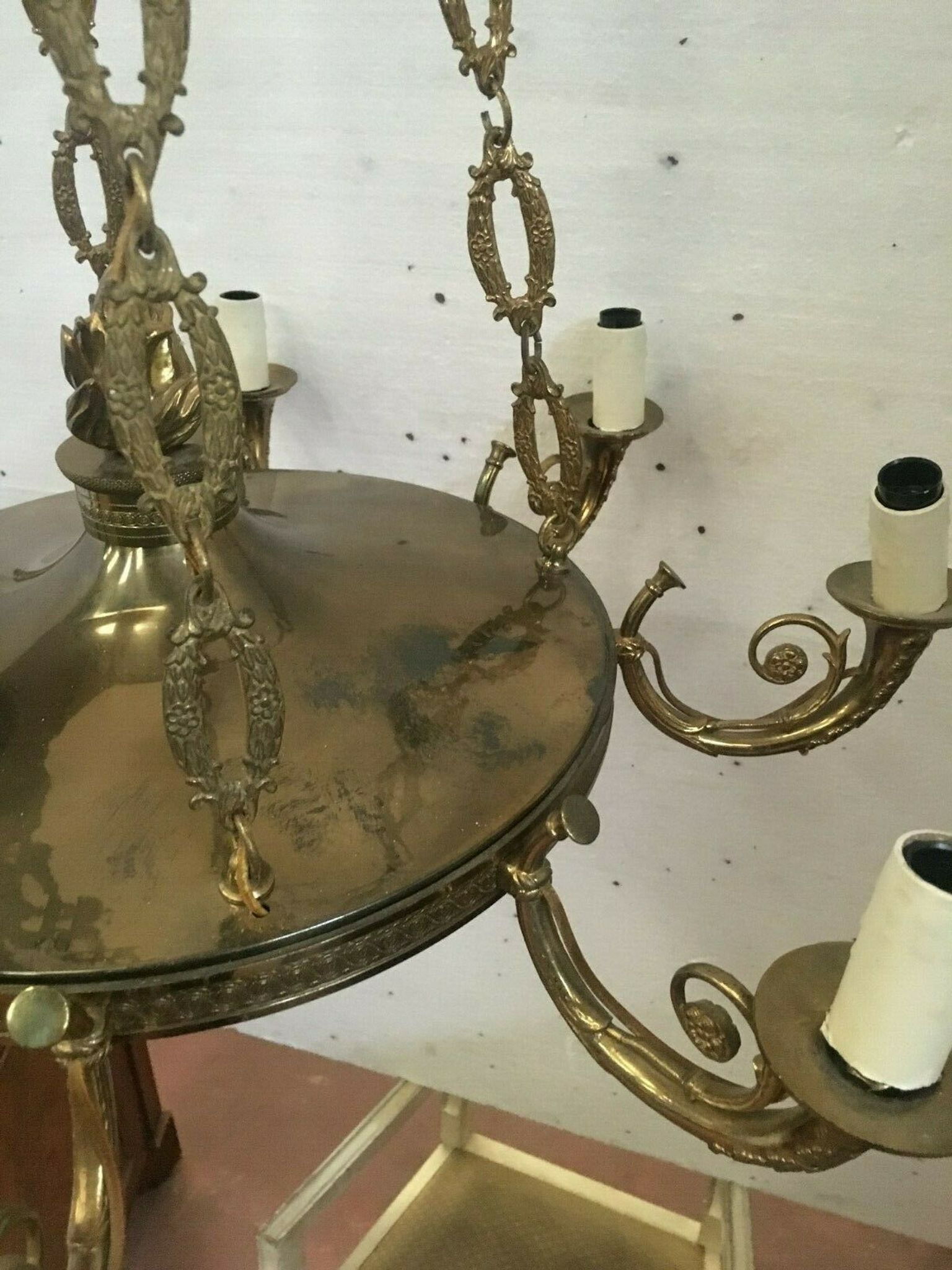 Empire style bronze chandelier Light fixture Palmette chandelier