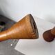 Paire de lampes de table bois chêne années 50