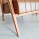 Scandinavian armchair with camel compass legs