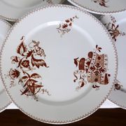 Set of 6 vintage Sarreguemines dinner plates, Danish pattern 210412