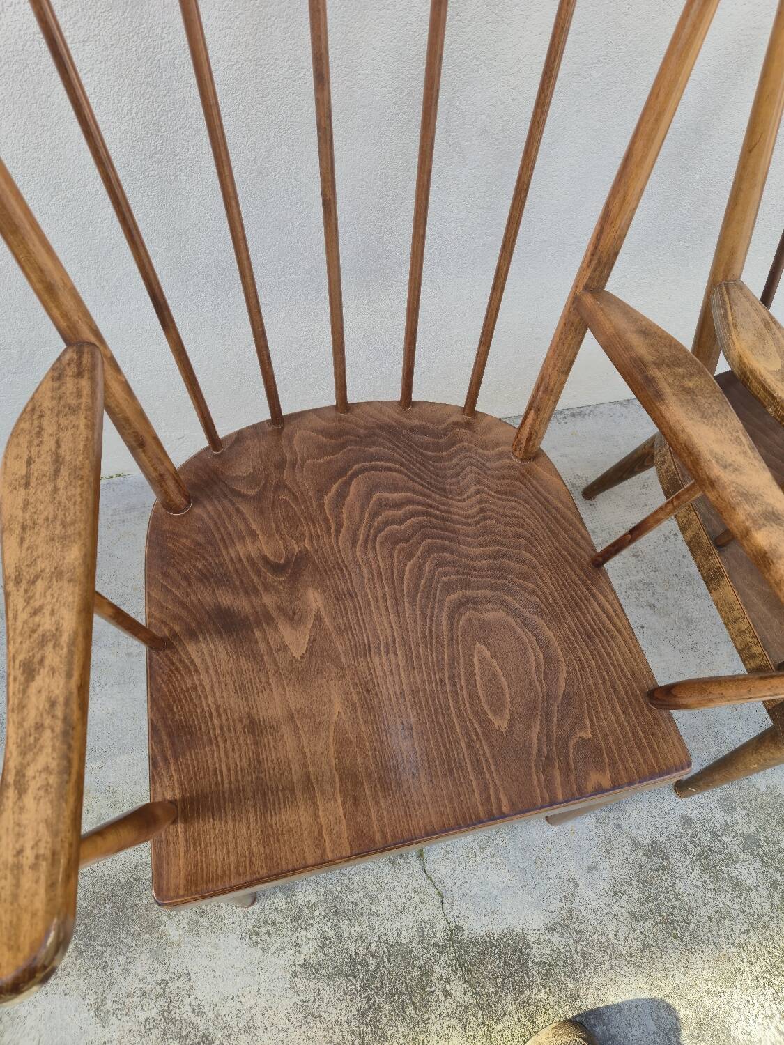 Pair of Baumann armchairs, signed, vintage Fan model