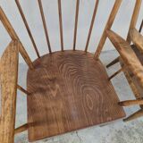 Pair of Baumann armchairs, signed, vintage Fan model