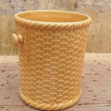 1950s Gien earthenware planter in a basket shape