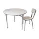 Table en formica ronde pliante et sa chaise