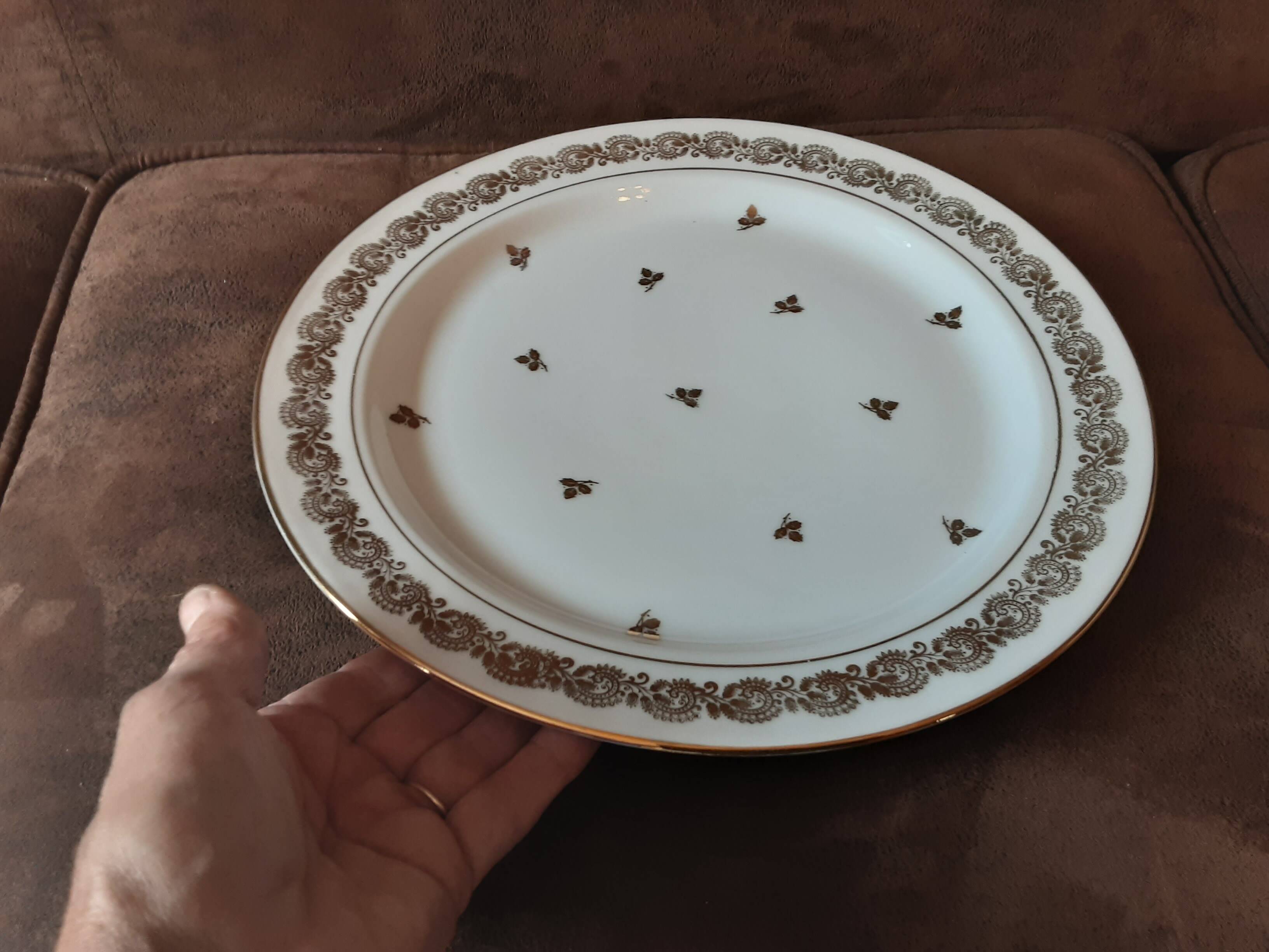 Large round Limoges porcelain dish