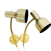 Pair of bedside wall lamps "Pilot" by KF Interör. Sweden 1960s