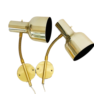 Pair of bedside wall lamps "Pilot" by KF Interör. Sweden 1960s