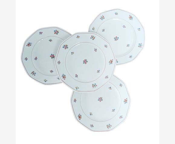 Lot de 4 assiettes plates Moulin des loups, Bretagne