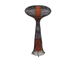 Lampadaire champignon rotin vintage