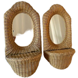 Rattan console mirrors