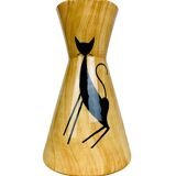 Vase Grandjean Jourdan form diabolo cat, ceramic wood effect