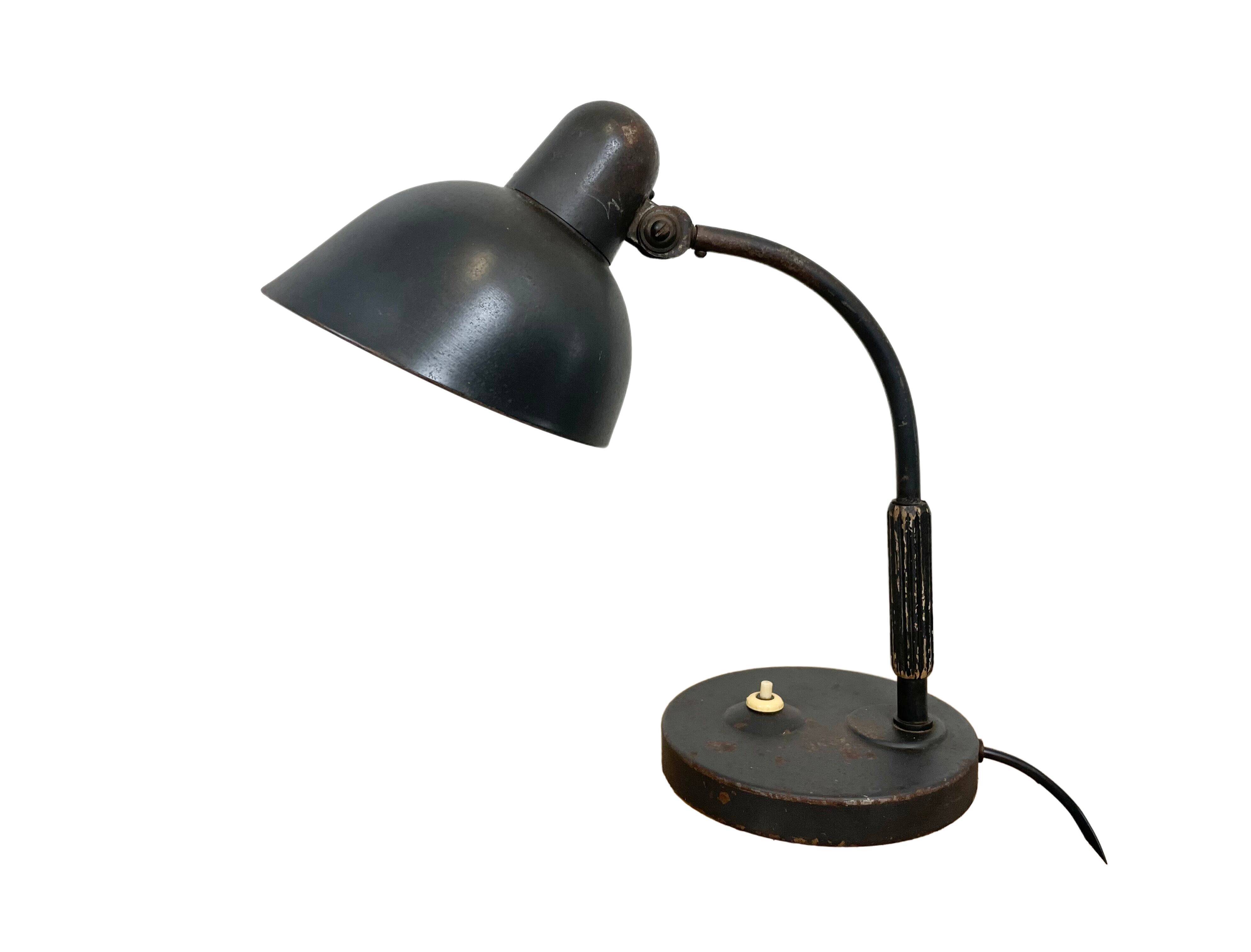 Black Industrial Table Lamp from Siemens, 1930s