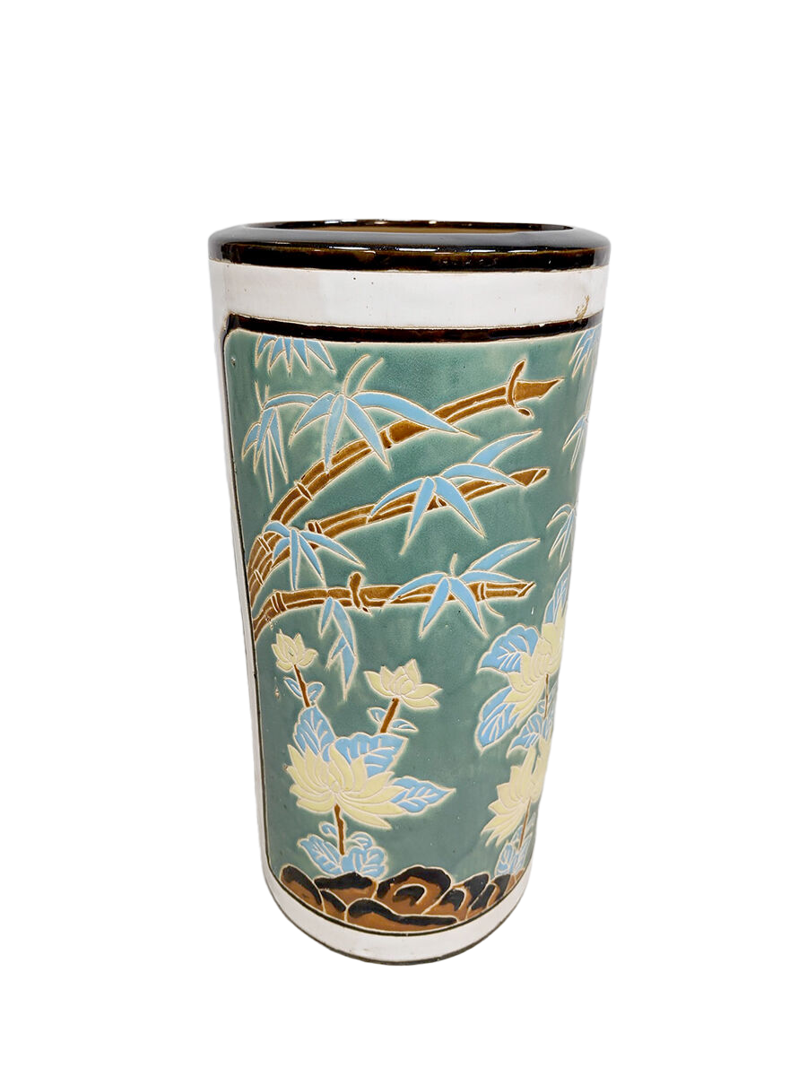 Vintage ceramic umbrella stand vase art nouveau