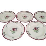 Set of 5 hollow plates Gien France Lorraine model