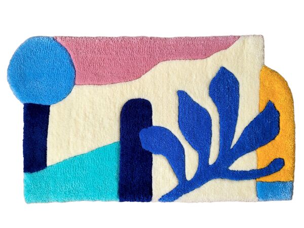 Tapis tufté main asymétrique, 50x90cm