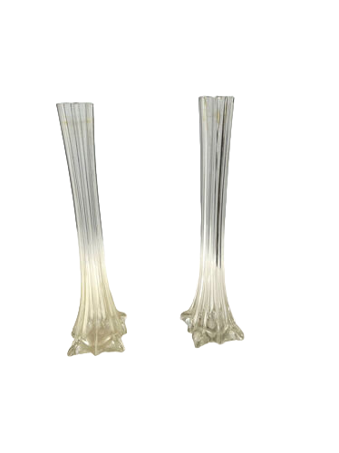 Pair of large glass soliflore vase