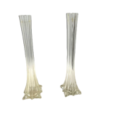Pair of large glass soliflore vase