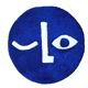 Tapis rond visage bleu roi 54x54cm