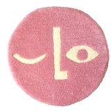 Round carpet pink face 54x54cm