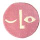 Tapis rond visage rose 54x54cm
