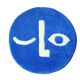 Tapis rond visage bleu 54x54cm