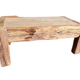 Artisanal vintage coffee table in solid wood