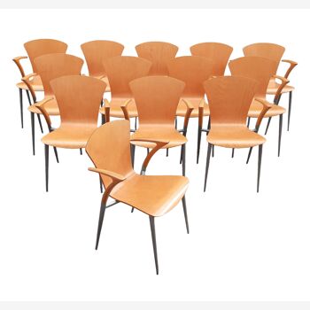 Set of 13 design conference chairs