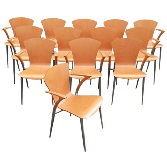 Lot de 13 chaises de conférence design