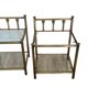 Old pair of glass and brass bedside tables, 80s