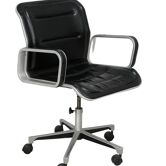 Black leather and aluminum office chair