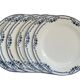 Set of 6 flat plates Salins Model Saussure A.B. Iron Earth