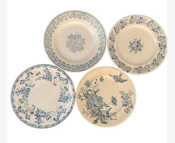 Lot 4 assiettes plates - Manufacture de Longwy