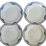 Set of 4 dessert plates Salins Model Saussure A.B. Terre de Fer